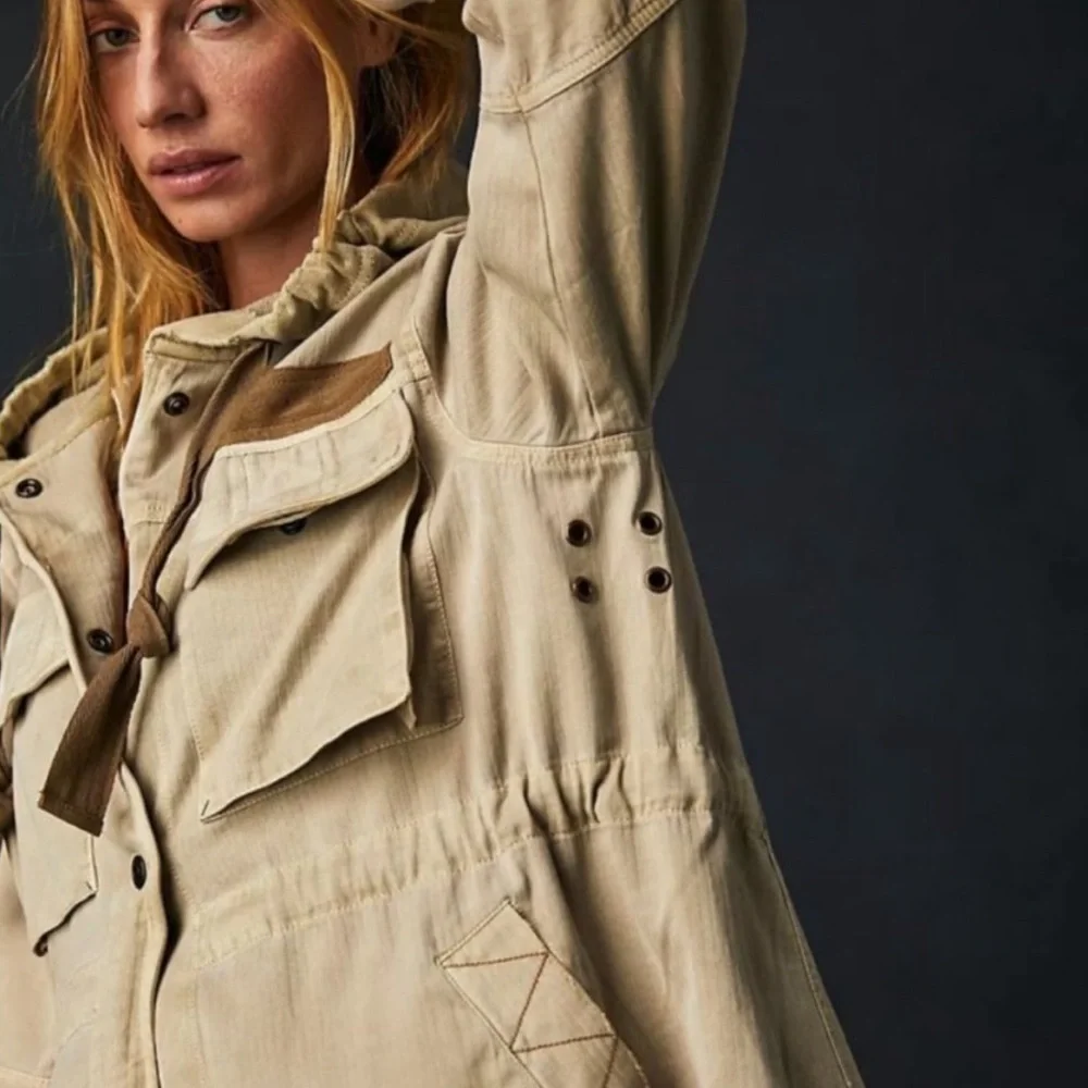 Free People We The Free Trapeze Military Jacket, in Nomadic Desert, size M NWOT - Picture 3 of 6